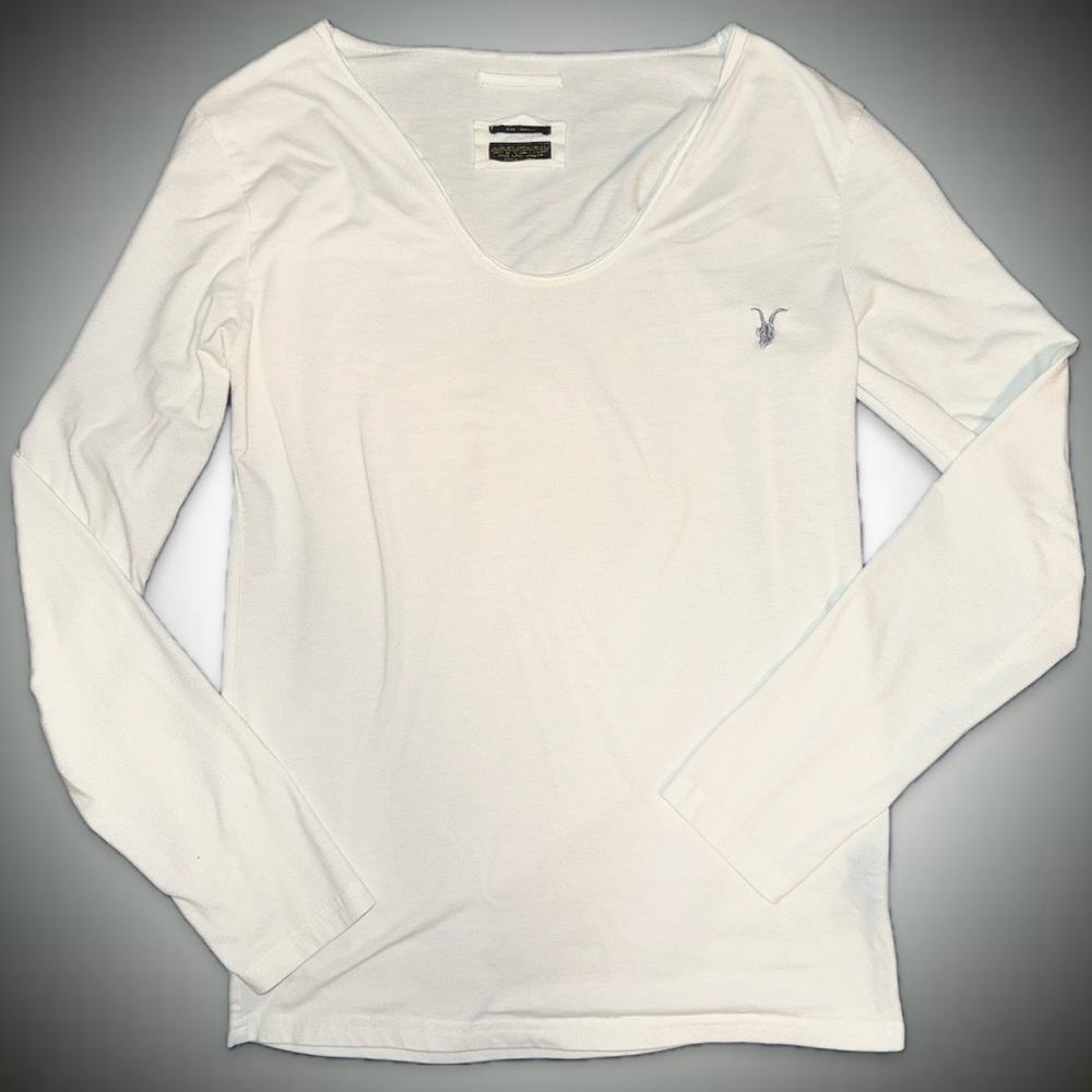 AllSaints Mens Long Sleeve V-Neck Shirt size Small | S